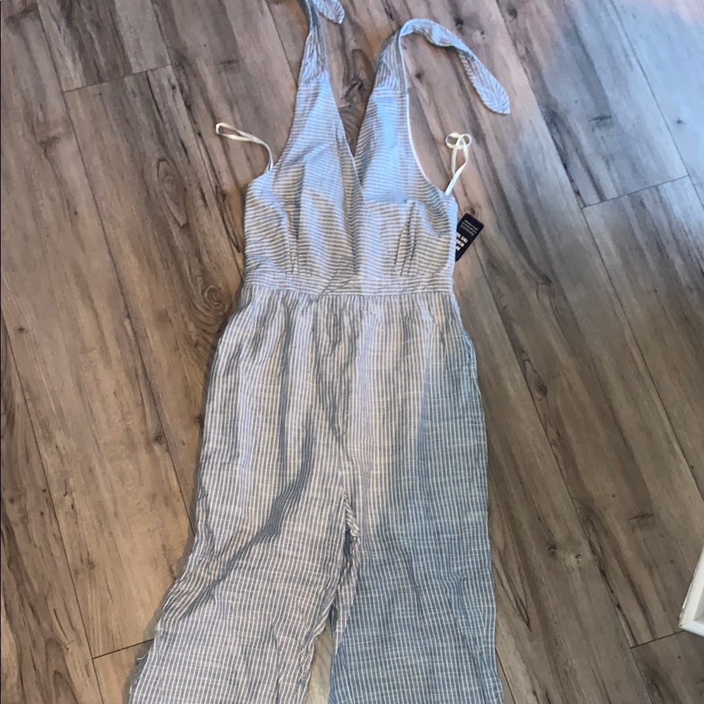 Striped Blue and White Jumpsuit